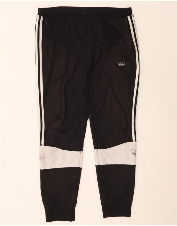 Adidas Hombre Pantalones De Chándal Joggers Large Negro Colorblock Algodón