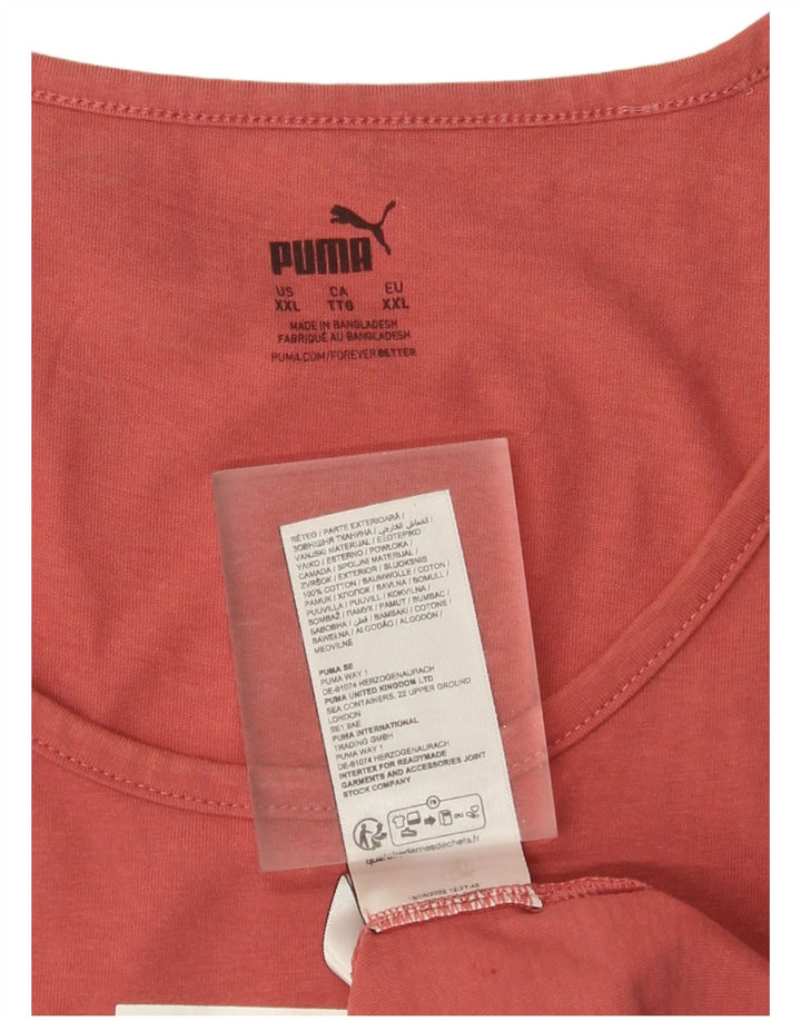 Puma Camiseta sin mangas gráfica para hombre 2XL Algodón rosa