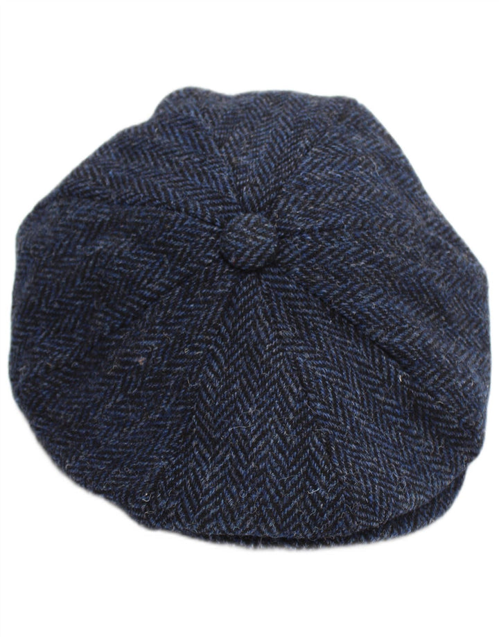Walker and Hawkes Gorra plana para hombre tamaño mediano azul marino Herringbone Classic