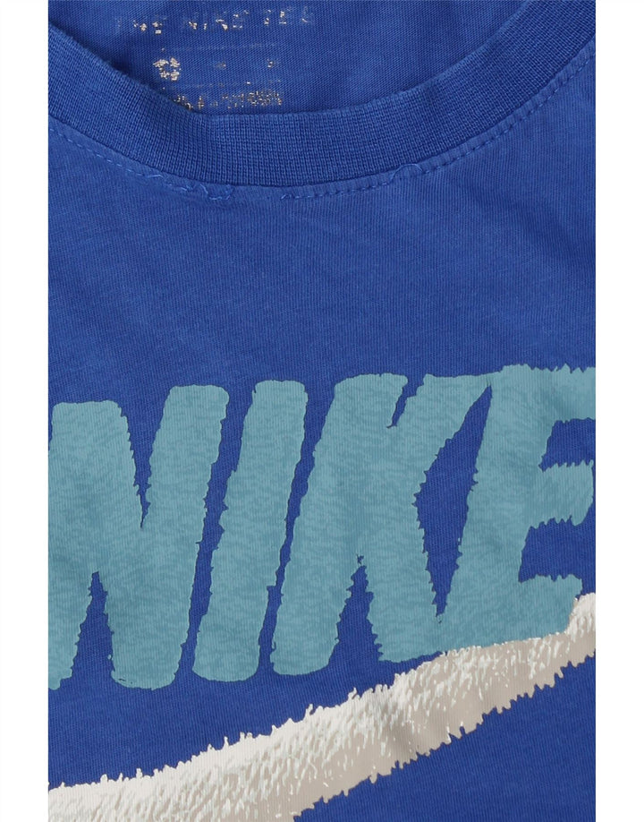 NIKE Camiseta gráfica para hombre Top XL Algodón azul