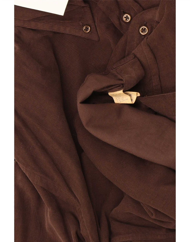 Avirex Camisa de pana para hombre grande de algodón marrón