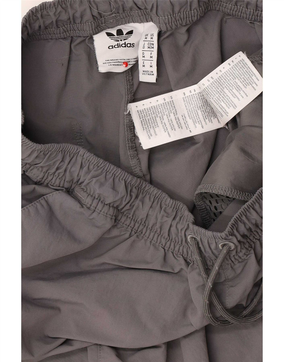 Adidas Hombre Cargo Chándal Pantalones Joggers Nylon Gris Medio