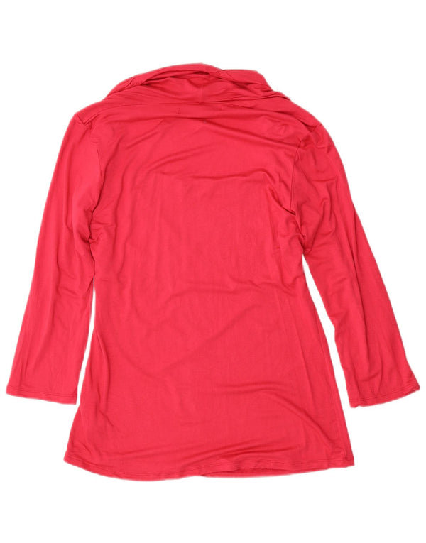 Zara Mujer Blusa Manga 3/4 Top UK 40 XL Viscosa Rosa