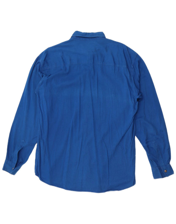 Camisa Fieldwork Hombre Algodón Azul Medio