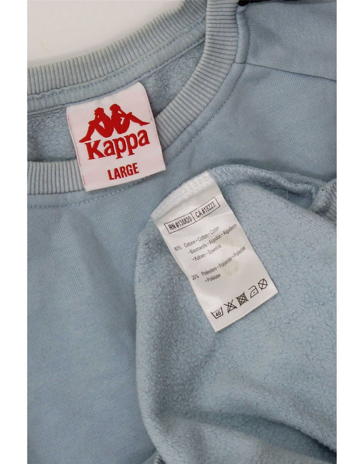 Kappa Hombre Sudadera Gráfica Jumper Large Azul Colorblock Algodón