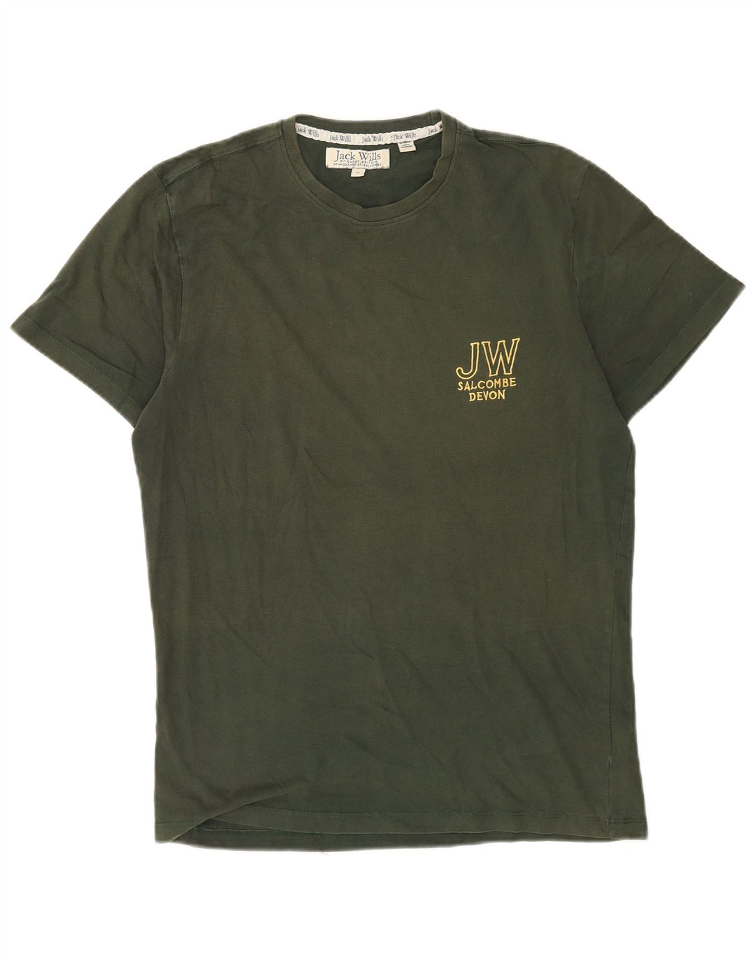Jack Wills Camiseta gráfica para hombre Top Medium Khaki Cotton