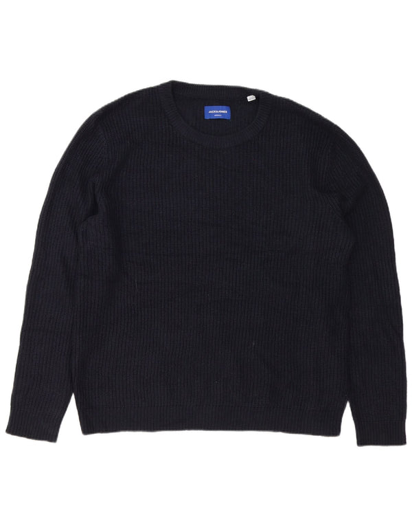 Jack & Jones Hombre Crew Neck Jumper Sweater XL Azul Marino Acrílico