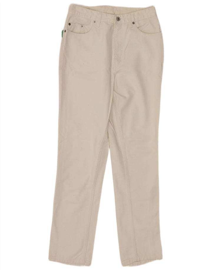 BENETTON Vaqueros Cónicos Mujer W32 L30 Algodón Blanco