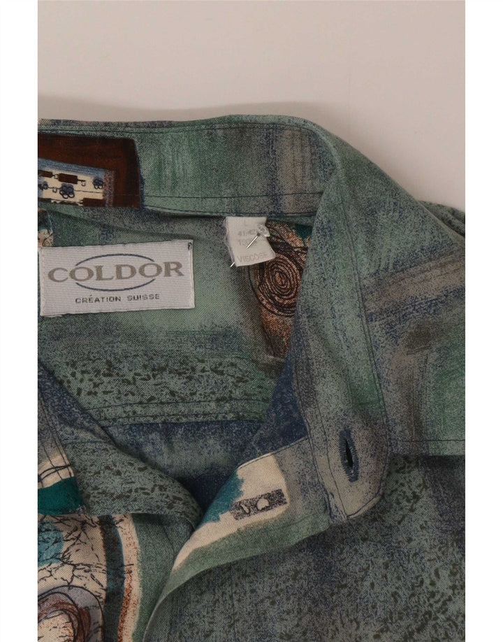 Coldor Camisa Manga Corta Hombre Talla 41/42 Viscosa Patchwork Azul Grande