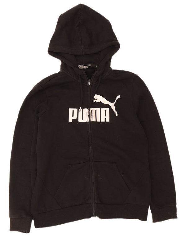 Puma - Sudadera con capucha para mujer, diseño gráfico con cremallera, talla 40, talla grande, algodón negro