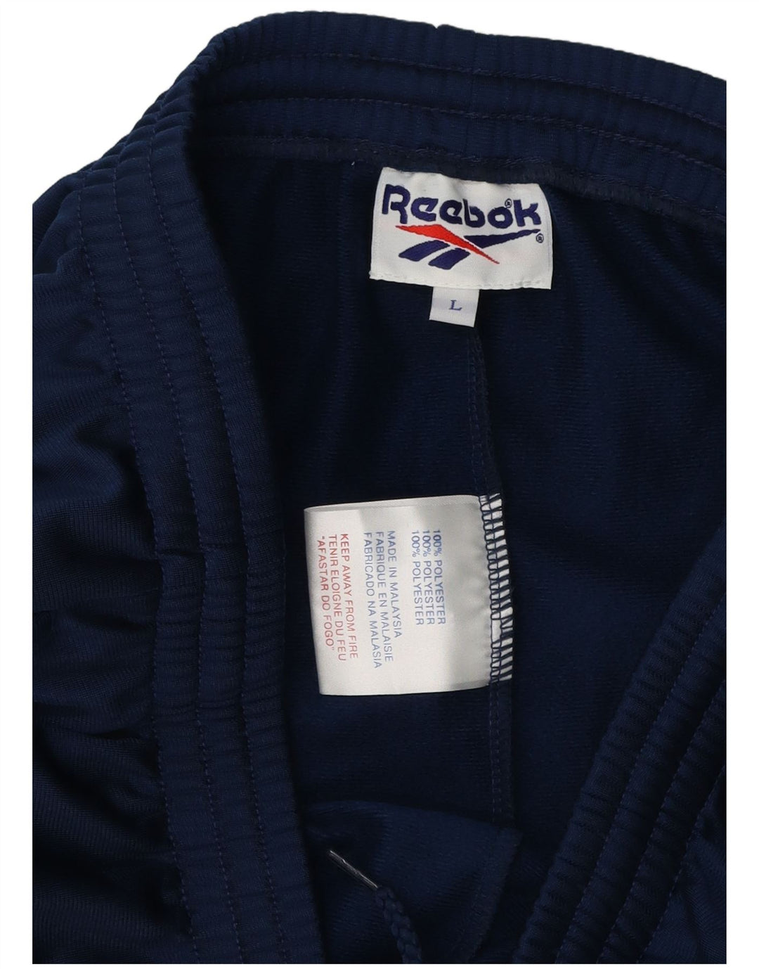 Reebok - Pantalón de chándal gráfico para hombre, talla grande, poliéster, azul marino