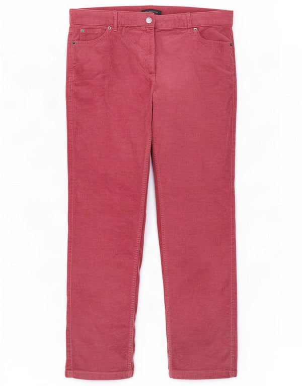 Pantalones de pana Marks & Spencer para mujer UK 14 Large W32 L30 Borgoña