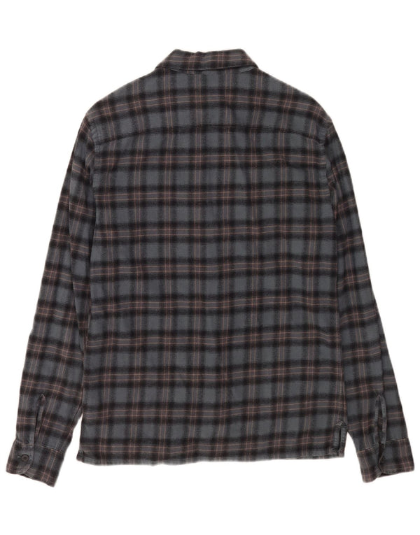 All Saints Camisa de franela de corte regular para hombre XS Algodón a cuadros gris