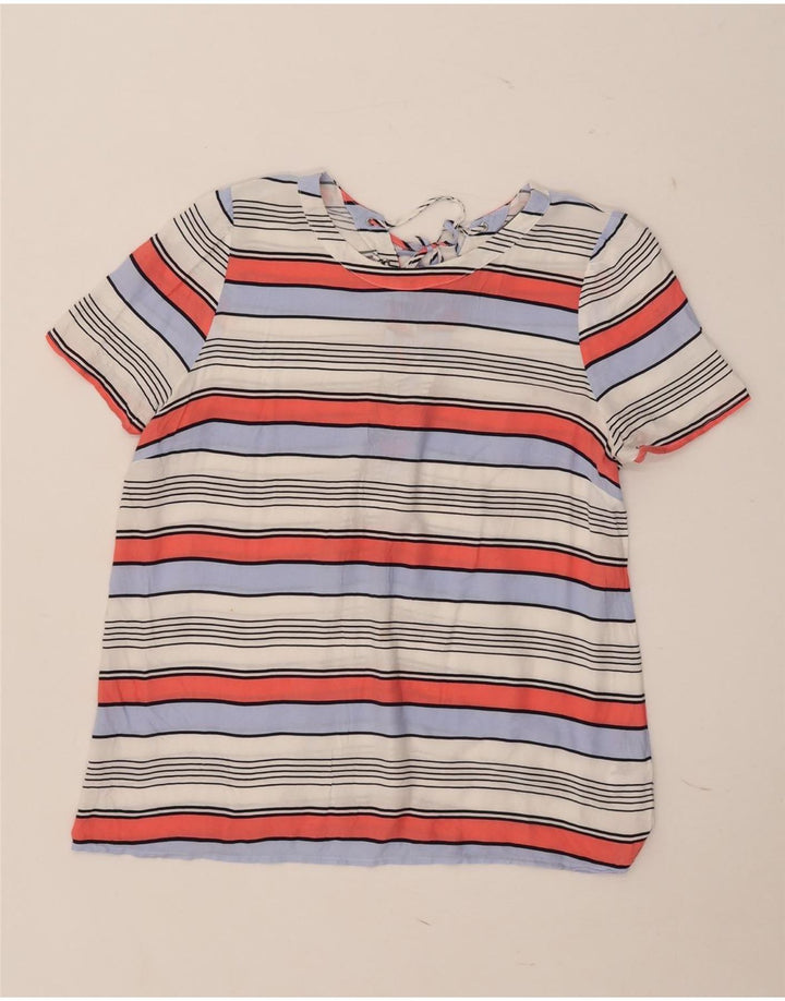 Oasis Blusa para mujer Top UK 46 Large Viscosa a rayas multicolor