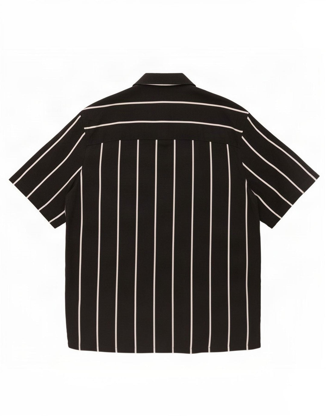 Zara Hombre Camisa Manga Corta Large Viscosa Rayas Negra