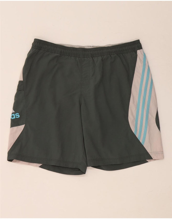ADIDAS Pantalones cortos deportivos con gráficos para hombre, color caqui medio, poliamida