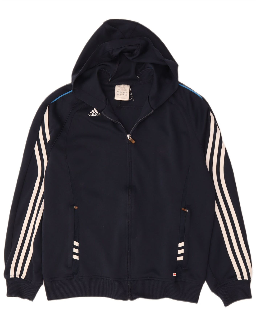 Adidas Mens Climalite Zip Sudadera con capucha Suéter Pequeño Azul Marino Poliéster