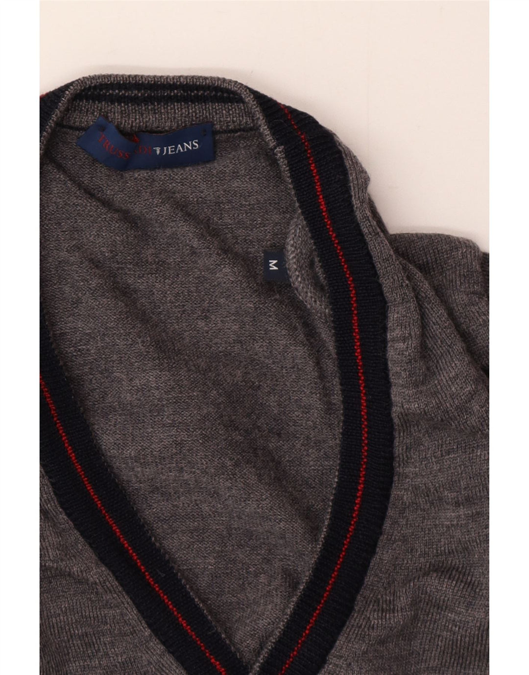 Trussardi Jeans Cárdigan para Mujer, suéter UK 44 Gris Medio