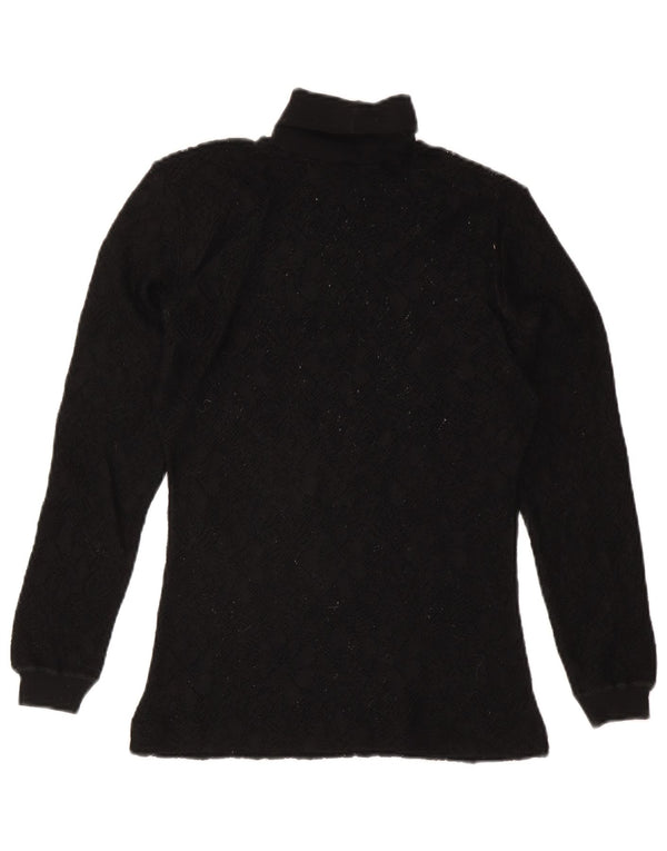 Vintage mujer punto top manga larga Reino Unido 8 pequeño rojo