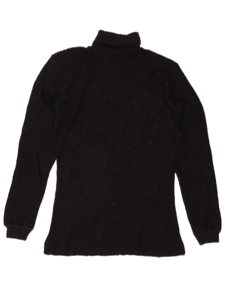 Vintage mujer punto top manga larga Reino Unido 8 pequeño rojo