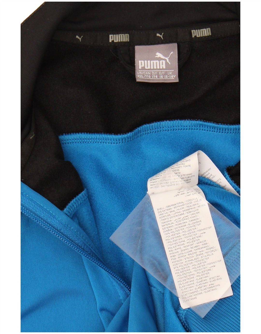 Puma Chaqueta de chándal para niño 15-16 años Azul Colorblock Poliéster