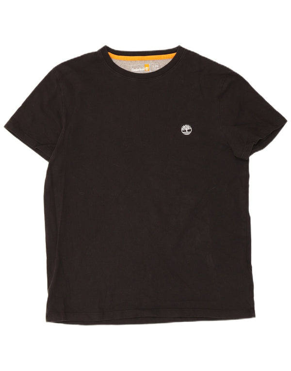 Timberland - Camiseta ajustada para hombre, talla grande, algodón negro