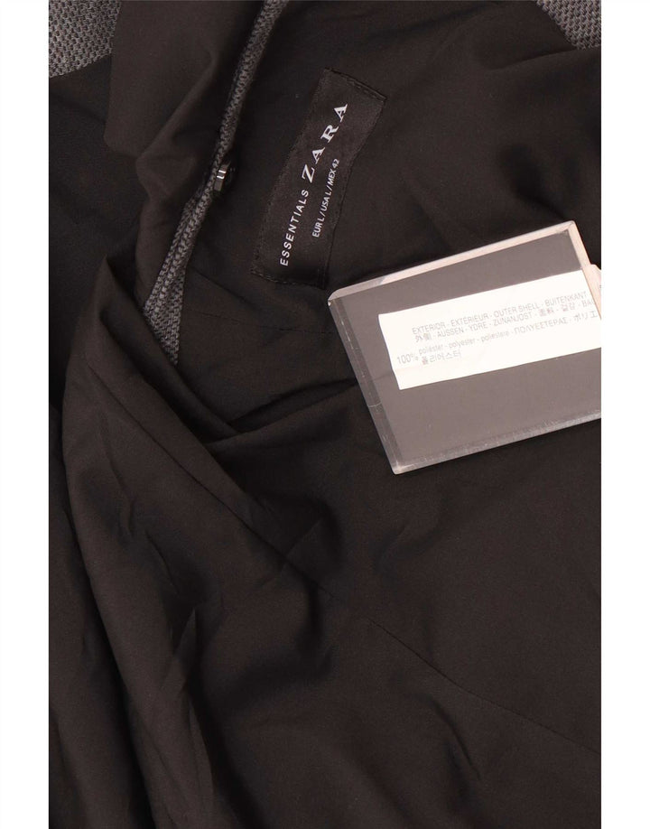 Zara Chaqueta Blazer De 2 Botones Para Hombre UK 40 Grande Poliéster Gris