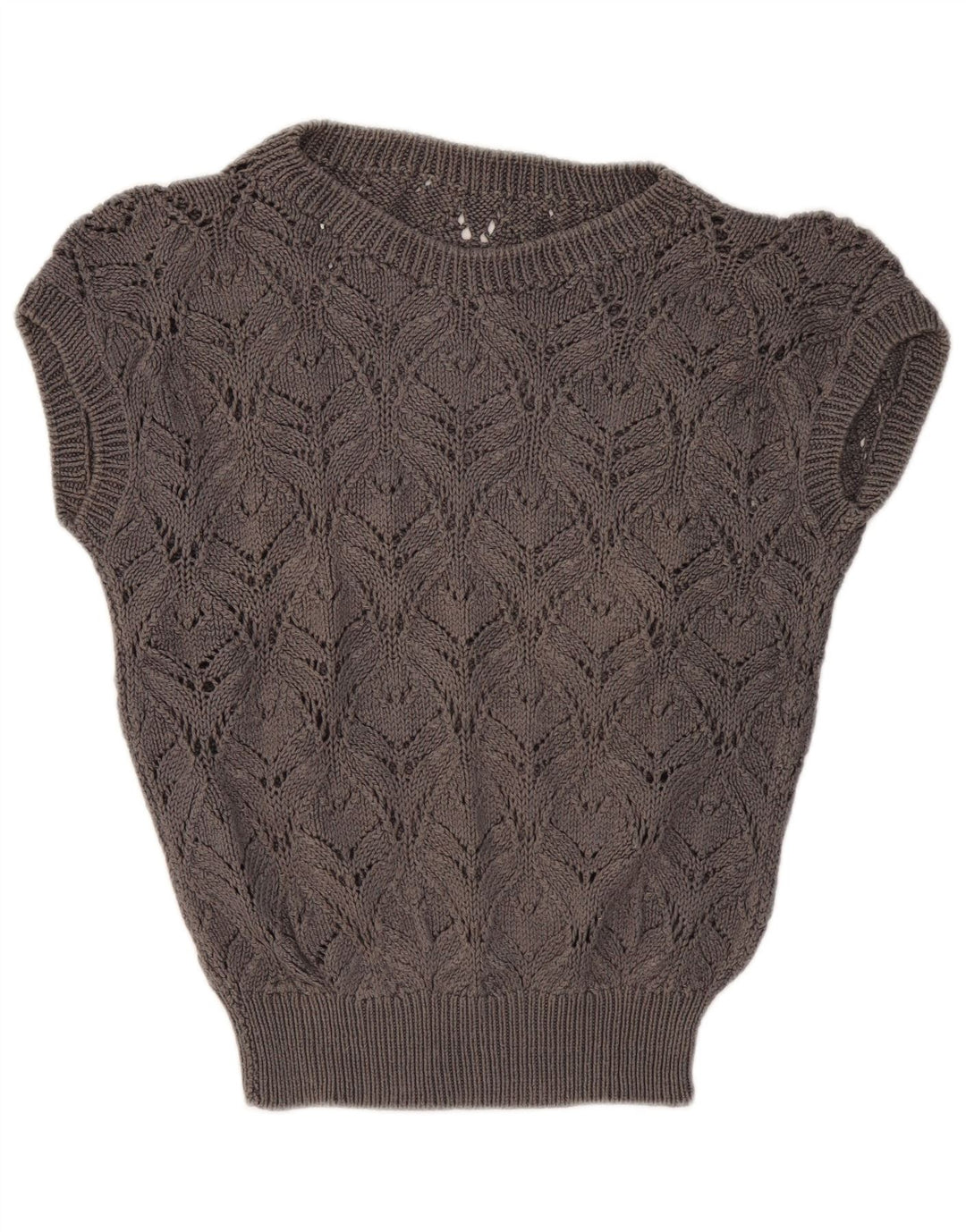 VINTAGE Chaleco de mujer Camiseta sin mangas Reino Unido 16 Gris grande