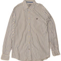 Crew Clothing Camisa entallada para hombre de algodón a rayas blancas medianas