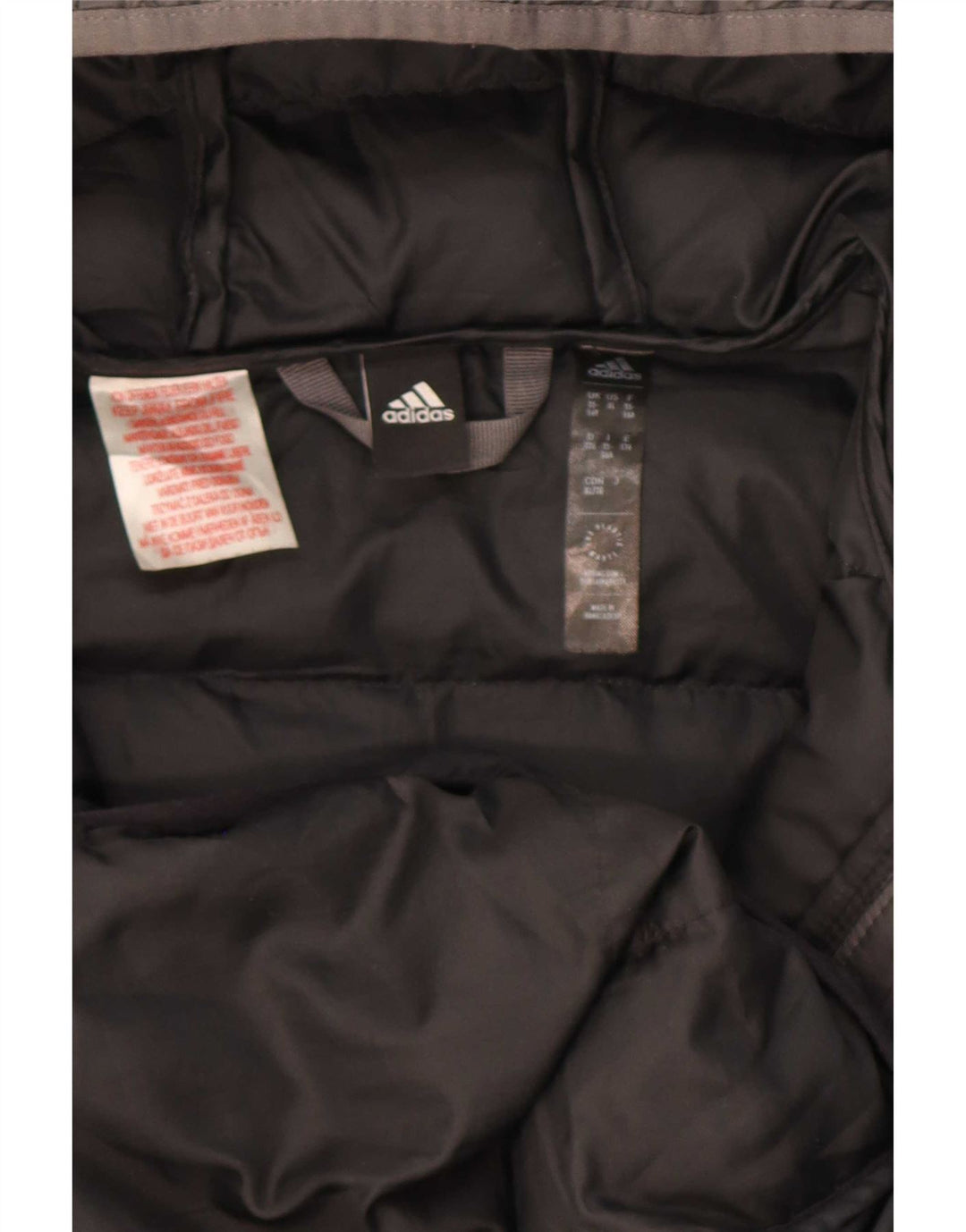 Adidas Chaqueta acolchada con capucha para niño 15-16 años Gris Poliéster color block