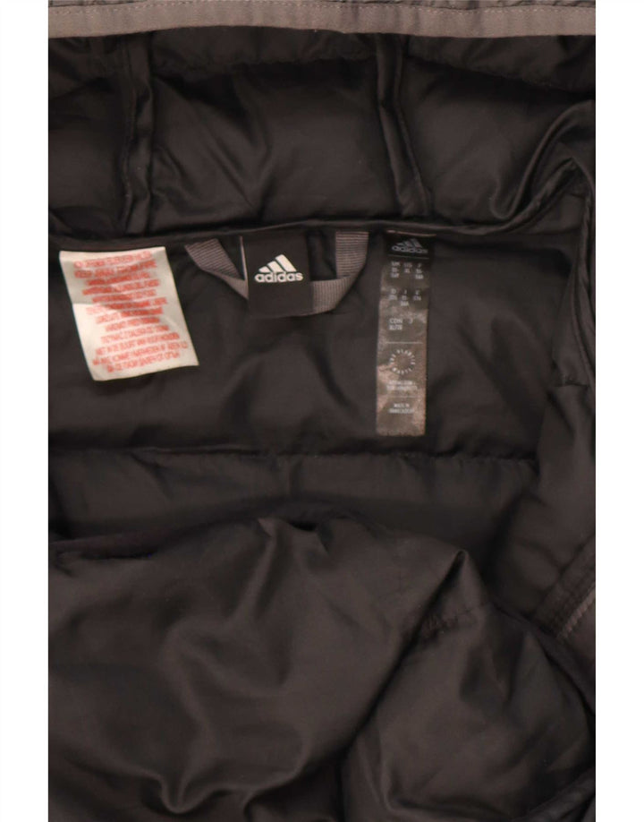 Adidas Chaqueta acolchada con capucha para niño 15-16 años Gris Poliéster color block