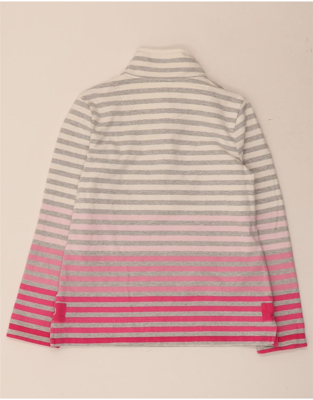 Joules - Sudadera con cuello y botones para mujer, talla 40, color gris medio a rayas