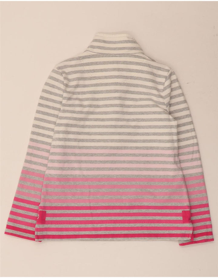 Joules - Sudadera con cuello y botones para mujer, talla 40, color gris medio a rayas