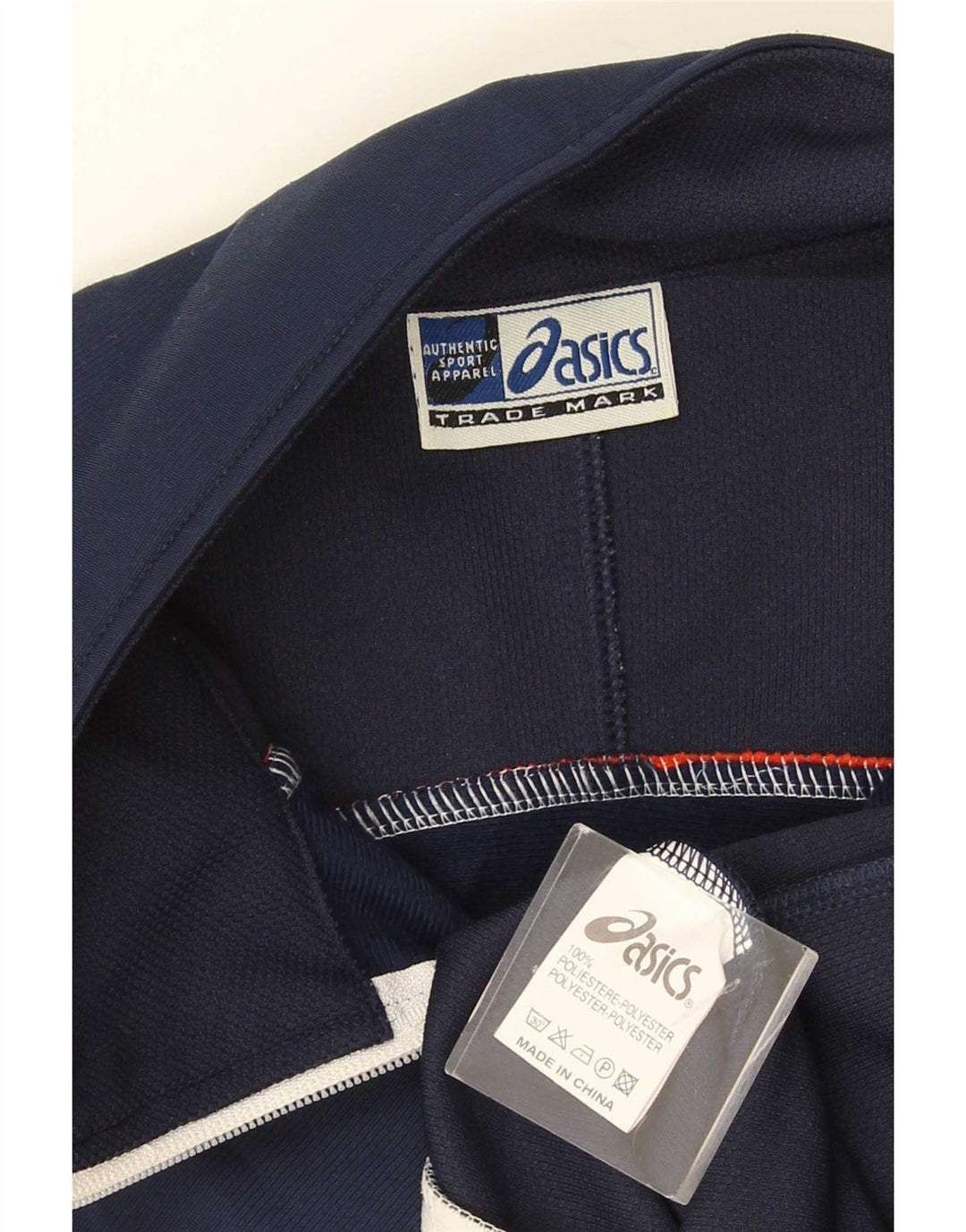 Asics Hombre Chándal Top Chaqueta Grande Azul Marino Colorblock Poliéster