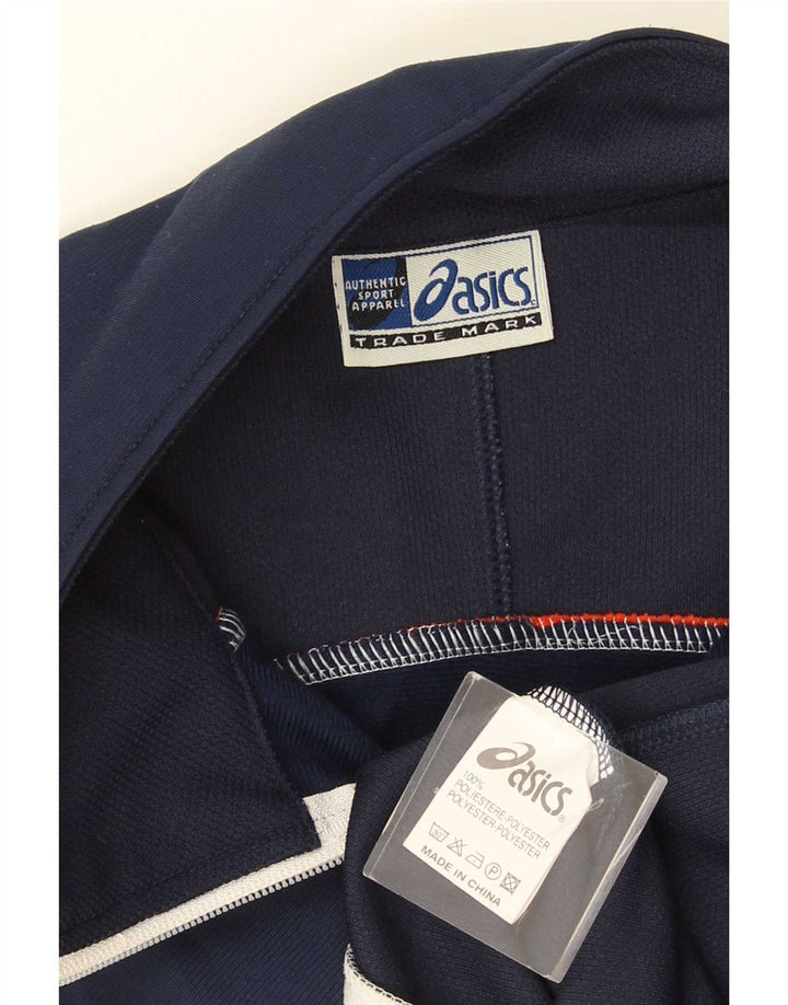 Asics Hombre Chándal Top Chaqueta Grande Azul Marino Colorblock Poliéster