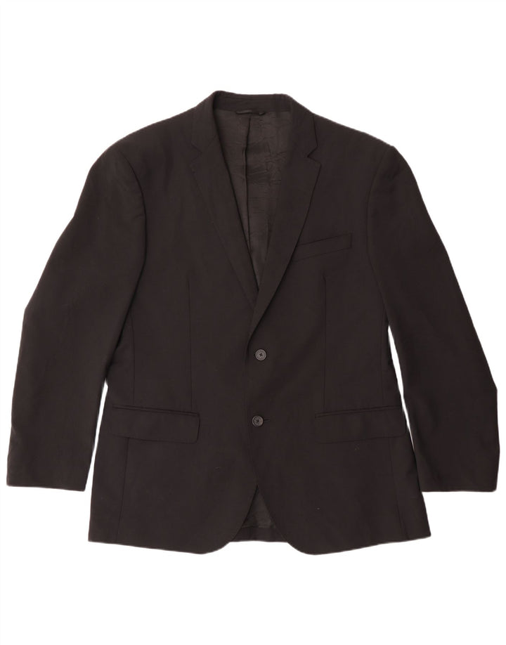 Calvin Klein Chaqueta tipo blazer de 2 botones para hombre IT 52 XL Poliéster negro