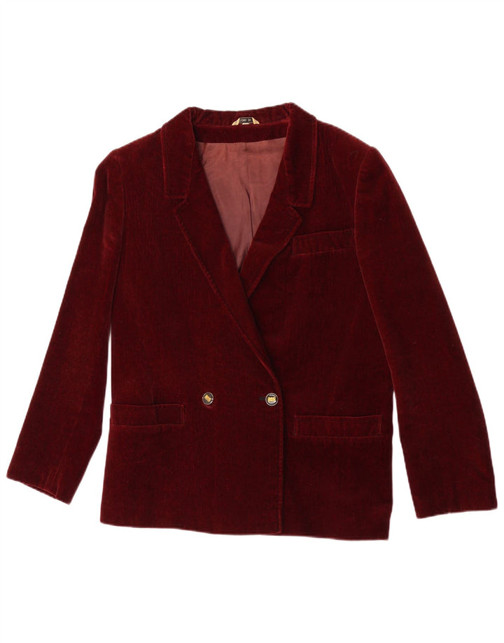 Confezioni Di Lusso Chaqueta tipo blazer con doble botonadura para mujer IT 44 Medium Burgu