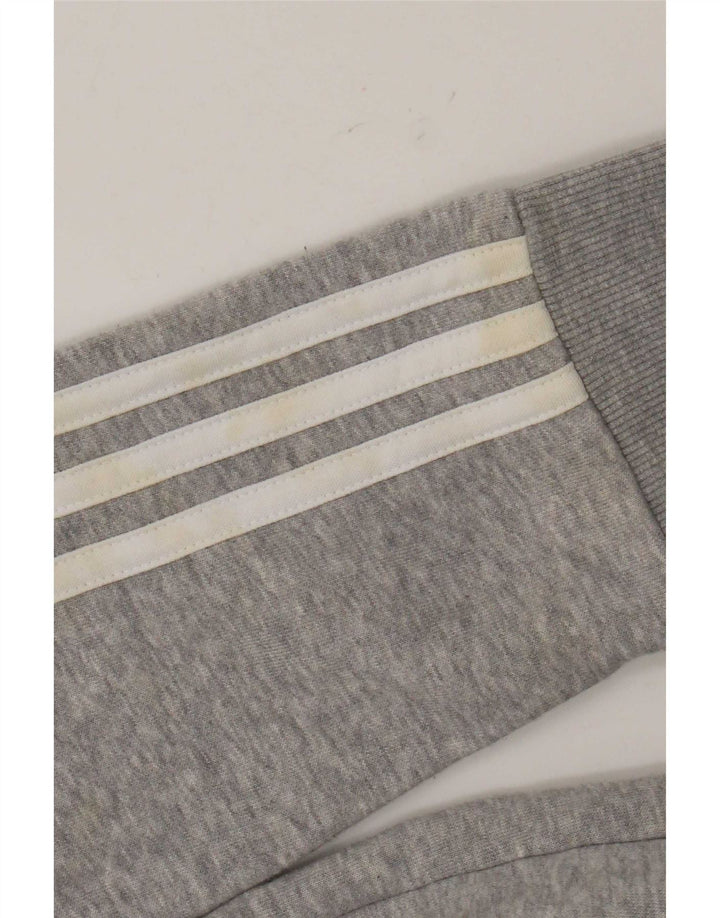 Adidas Hombre Sudadera Con Capucha Y Cremallera Suéter Gris Medio Moteado
