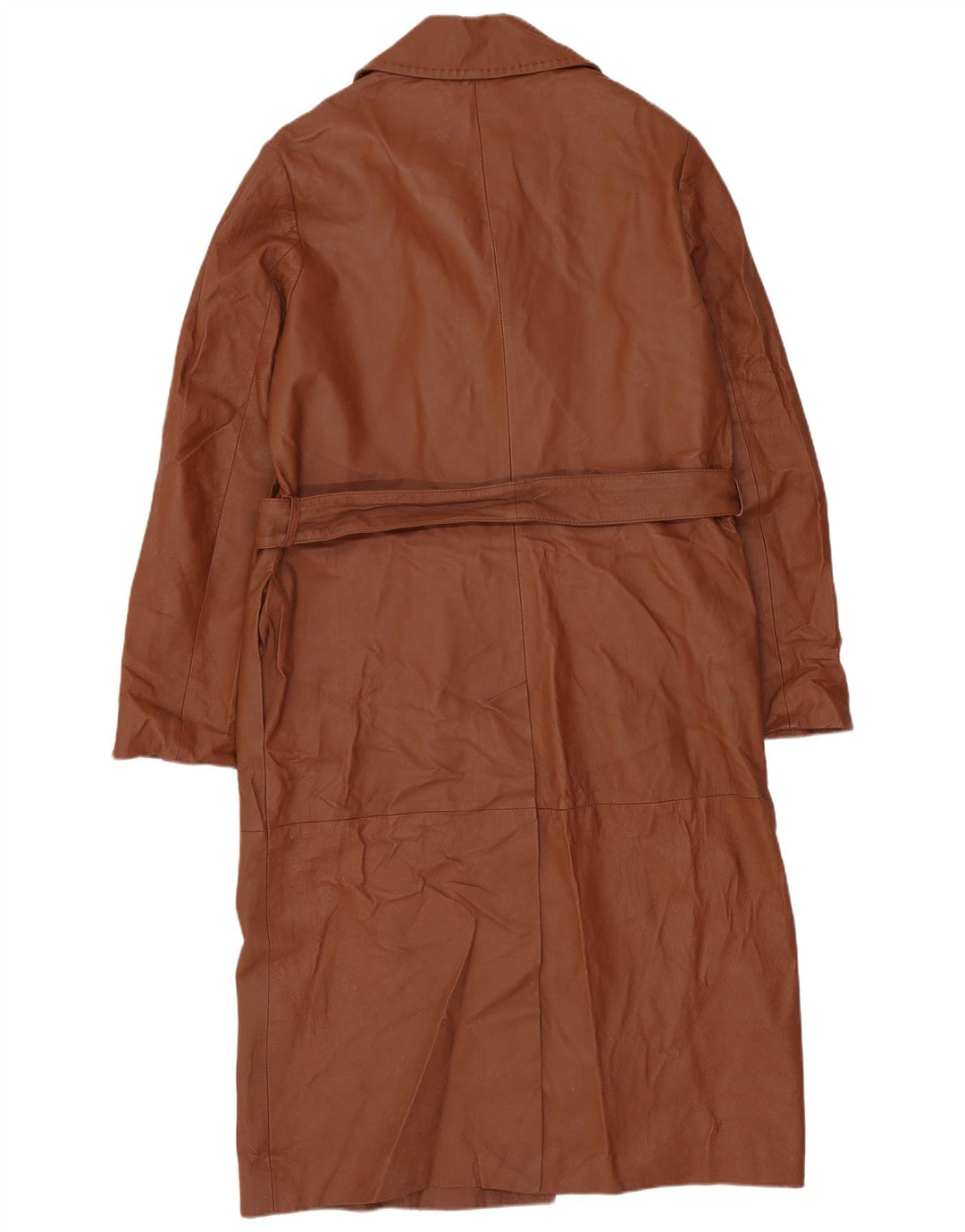 Vintage mujer oversize abrigo de doble pecho Reino Unido 10 cuero marrón pequeño