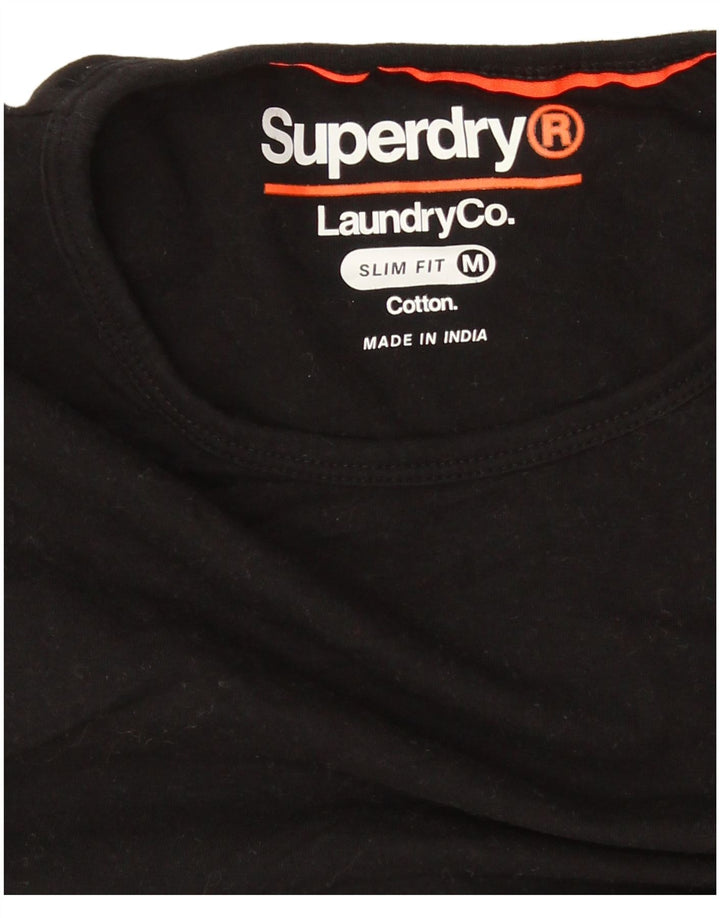 Superdry Camiseta Slim Fit Para Hombre Camiseta Mediana De Algodón Negro