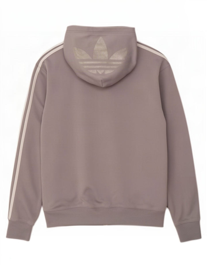 Adidas Sudadera con capucha y cremallera gráfica para hombre XL Poliéster gris