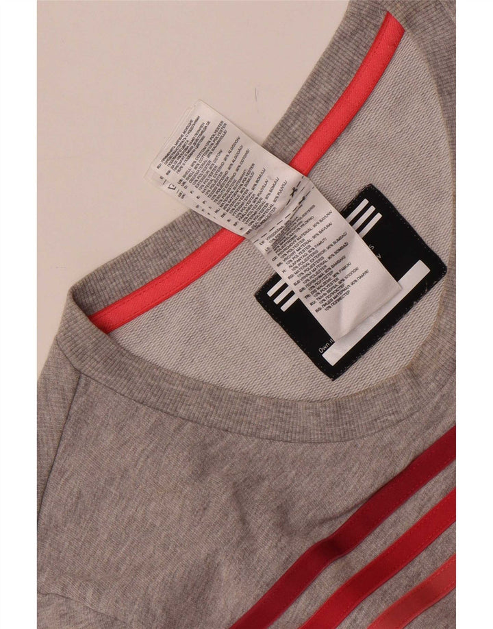 Adidas Mujer Sudadera Jumper UK 12/14 Algodón moteado gris medio
