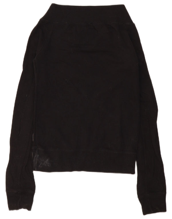 Fiorucci Sudadera gráfica para mujer Jumper UK 10 Small Black Cotton