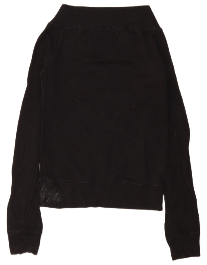 Fiorucci Sudadera gráfica para mujer Jumper UK 10 Small Black Cotton