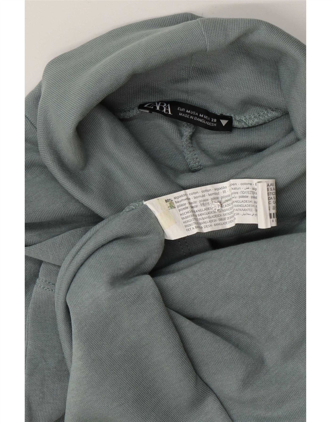 Zara Vestido recto de manga 1/2 para mujer UK 44 Algodón azul medio