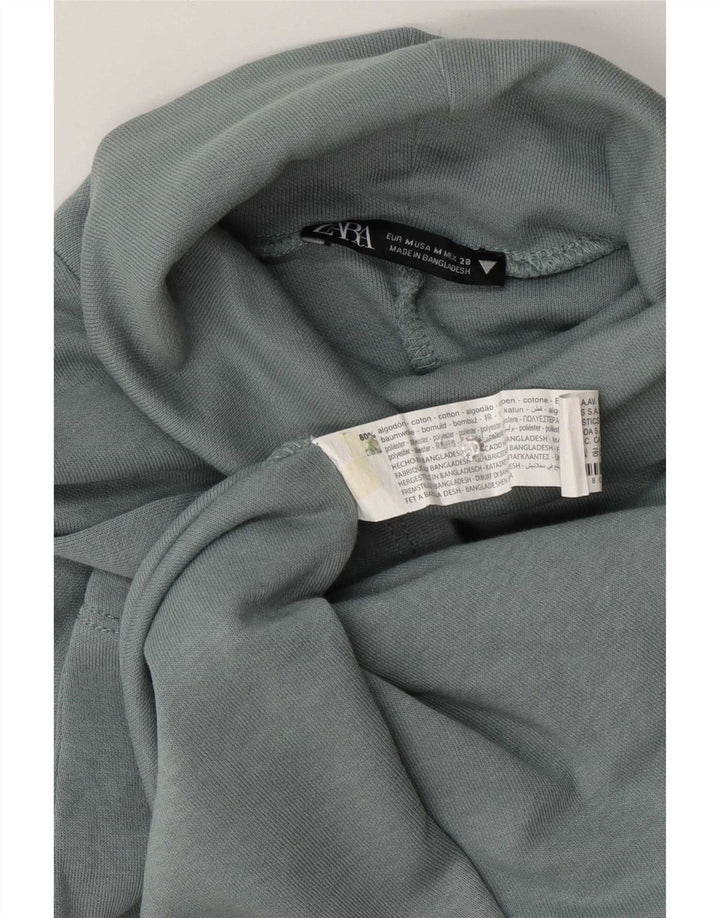 Zara Vestido recto de manga 1/2 para mujer UK 44 Algodón azul medio