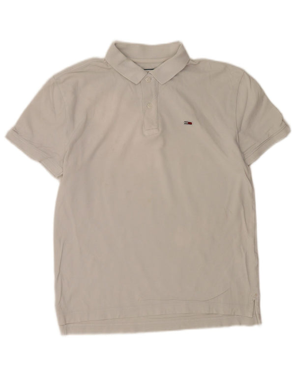 Tommy Hilfiger Mens Polo Shirt Small White Cotton