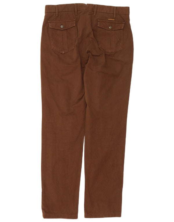 Massimo Dutti Mens Casual Fit Chino Trousers EU 40 Medium W31 L32 Brown