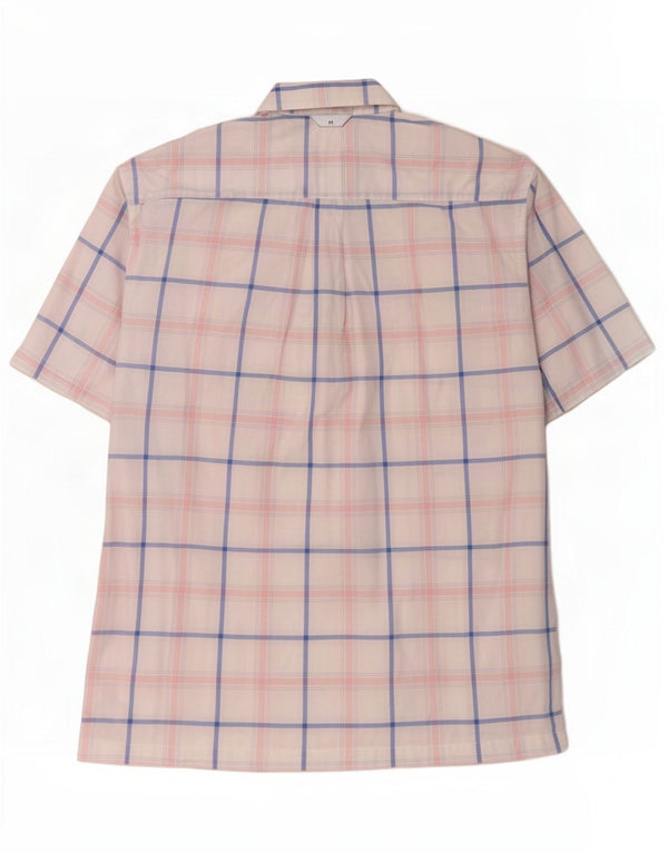 Camisa Tommy Hilfiger de manga corta para hombre de algodón a cuadros blancos pequeños