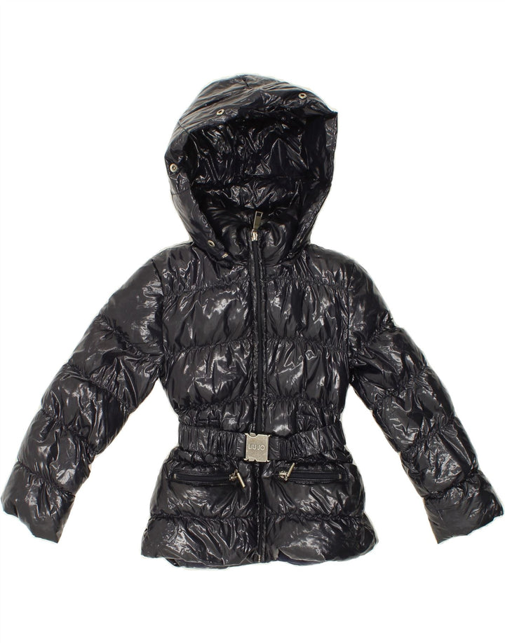 LIU JO Girls Hooded Padded Jacket 4-5 Years Navy Blue Polyamide Vintage Liu Jo and Second-Hand Liu Jo from Messina Hembry 